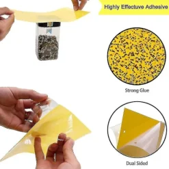 Online 2023 - 100 Stycken Gula Dubbelsidiga Flugfällor, Dubbelsidiga Gula Fällor För Flygande Insekter - Växthus