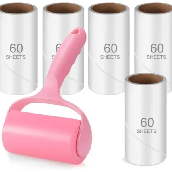 Hot 360 Ark Klädroller, Borttagare för Djurhår, TCEBUY Extra Klibbig Klädrollerborste, Klädrengöringsroller, 1 Roller + 6 Refiller