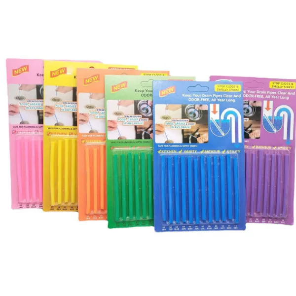 Online 36 Avloppsrengöringsstickor Sani Sticks Deodoriserande Stickor för Kök, Avlopp, Badkar (6 Färger Skickas Slumpmässigt)