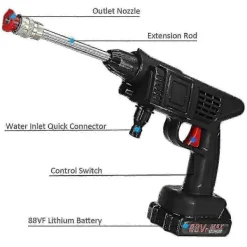 Clearance 60 Bar 1500W Sladdlös Högtryck Biltvätt Uppladdningsbar Elektrisk Vatten Skummaskin för Batteri B
