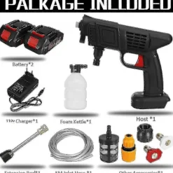 Clearance 60 Bar 1500W Sladdlös Högtryck Biltvätt Uppladdningsbar Elektrisk Vatten Skummaskin för Batteri B