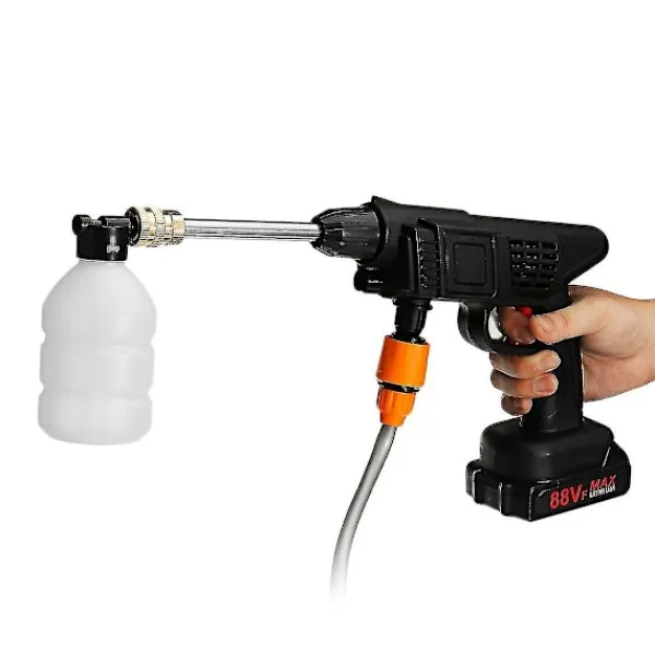 Hot 60 Bar 1500w Sladdlös Högtryckstvätt Laddningsbar Elektrisk Vattenskummaskin För Batteri