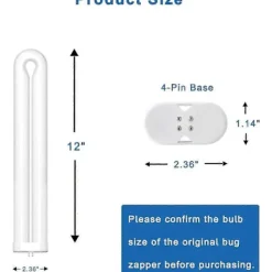 Clearance 2025 BF150 Ersättningslampa Kompatibel med Flowtron BK-80D, MC9000, FC7600 och Stinger B4040 Insektsdödare, 12 tum FUL40T8/BL U-Typ Lampa för