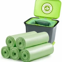 Discount 100 Biologiskt nedbrytbara påsar, komposterbara biologiskt nedbrytbara kompostpåsar 20 liter tjocka för mat, hushåll, kök, kontor, hus, trädgårdsavfall för djur | Fyndiq