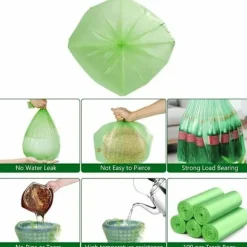 Discount 100 Biologiskt nedbrytbara påsar, komposterbara biologiskt nedbrytbara kompostpåsar 20 liter tjocka för mat, hushåll, kök, kontor, hus, trädgårdsavfall för djur | Fyndiq