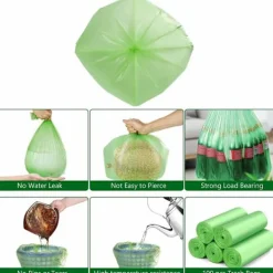 Hot 100 Biologiskt Nedbrytbara Sopåsar, 20 Liter Tjocka Biologiskt Nedbrytbara Komposterbara Sopåsar för Mat, Hushåll, Kök, Kontor, Hem, Husdjursträdgårdsavfall | Fyndiq