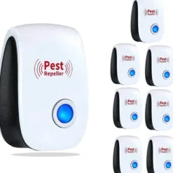 8 bitar Pest Reject Ultraljud Mus Kackerlacka Repeller Enhet