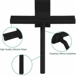 Online 27 cm Silikon Duschskrapa - För Glasduschdörrar och Väggar - Med Hängkrok - Svart