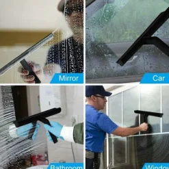 Online 27 cm Silikon Duschskrapa - För Glasduschdörrar och Väggar - Med Hängkrok - Svart