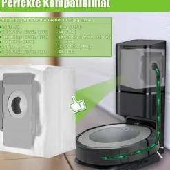 Hot 10 Dammsugarpåsar för iRobot Roomba i7, i7+, S9, S9+, i3, i3+, i4, i4+, i6, i6+, i8, i8+, J7, J7+, E5, E6, E7 - Kompatibel med iRobot Clean Base