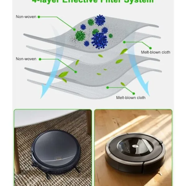 Hot 10 dammsugarpåsar till iRobot Roomba i7 i7+ i3 i3+ i4 i4+ i6 i6+ j7 j7+ i8 i8+S9 S9+ E5 E6 E7 Clean Base, ersättningsdammsugarpåse tillbehör till iRo | Fyndiq