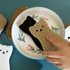 Online 4 disksponsar, mikrofibersvamp skursvampar, dubbel svamp för