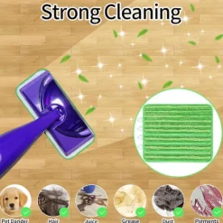 Sale 4 ersättningsdynor, mikrofiberspray för jetmopp, ersättningsduk 45x13 cm (grön)