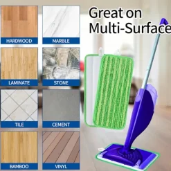 Sale 4 ersättningsdynor, mikrofiberspray för jetmopp, ersättningsduk 45x13 cm (grön)