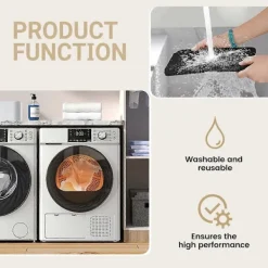 Outlet 8 Ersättningsfilter 2964840100 för Beko Torktumlare Värmepumpstorktumlare, Svampfilter för Beko Grundig Blom Black