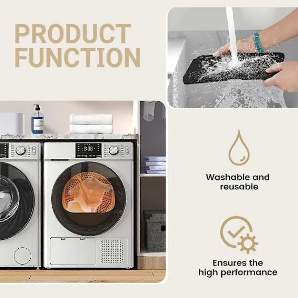 Outlet 8 Ersättningsfilter 2964840100 för Beko Torktumlare Värmepumpstorktumlare, Svampfilter för Beko Grundig Blom Black