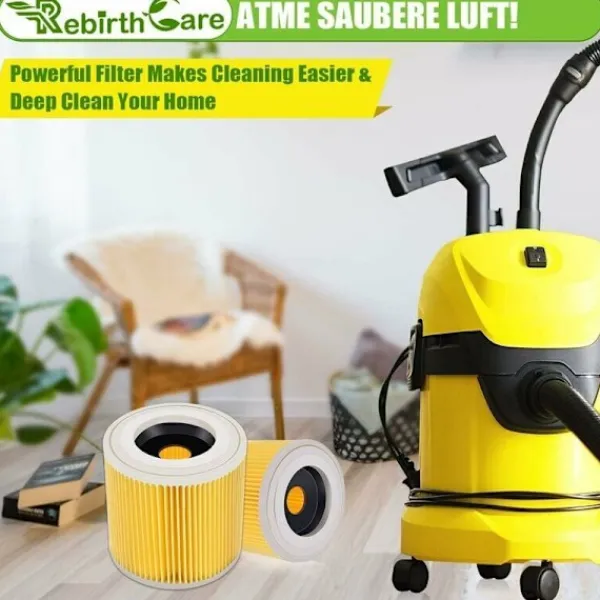 Hot 1 filterpatron för Kärcher WD3 Premium, WD2, WD3, WD3P, MV2, MV3 - WD3 filter - Ersättningsfilter för Kärcher dammsugare 6.414-552.0/641452