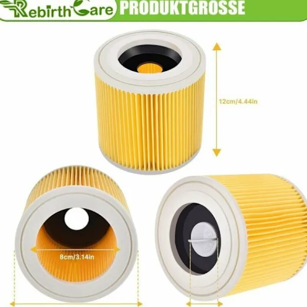 Hot 1 filterpatron för Kärcher WD3 Premium, WD2, WD3, WD3P, MV2, MV3 - WD3 filter - Ersättningsfilter för Kärcher dammsugare 6.414-552.0/641452