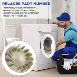 Outlet 694089 Fläkthjul för torktumlare, ersättningsfläkt för torktumlare kompatibel med de flesta torktumlare - Ersätter PS s202412121368