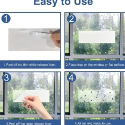 New 50 flugfångare med lim, transparenta fönsterremsor, 2-pack