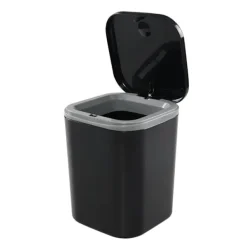 Best 0,5 Gallon Liten Bänkskiva Soptunna, Mini Skrivbordssoptunna med Tryckknapp, Svart