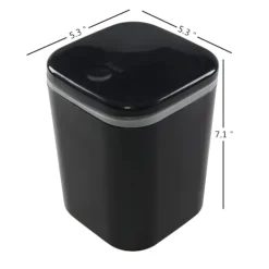 Best 0,5 Gallon Liten Bänkskiva Soptunna, Mini Skrivbordssoptunna med Tryckknapp, Svart