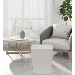 New 1,6 gallon papperskorg, 2-pack liten soptunna för badrum köksbänk under diskbänk, vit och svart