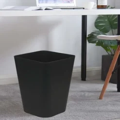 New 1,6 gallon papperskorg, 2-pack liten soptunna för badrum köksbänk under diskbänk, vit och svart