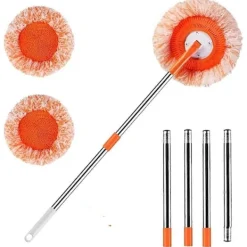 Best 360 Graders Roterande Moppset, Justerbara Mikrofiberdammoppar, Premium Rengöringsverktyg