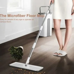 Sale 360 graders roterande plattmoppset, handsfree, våt och torr, mopp + 3 dukar