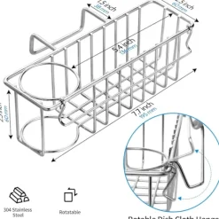 Discount 3 i 1 diskbänkssvamp hållare flyttbar borsthållare disktrasa hängare