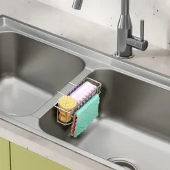 Discount 3 i 1 diskbänkssvamp hållare flyttbar borsthållare disktrasa hängare