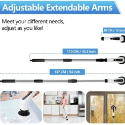 Sale 7 I 1 El rengöring borste fönster vägg rengöring elektrisk turbo skurborste