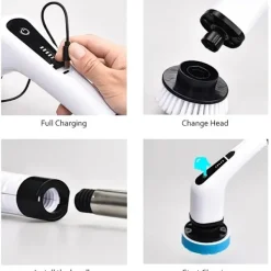 Sale 7 I 1 El rengöring borste fönster vägg rengöring elektrisk turbo skurborste