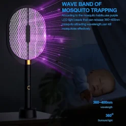 Hot 3 i 1 elektrisk flugsmällare, 3000 volt inomhus och utomhus insektsdödande racketar, uppladdningsbar myggdödande racket för hem, sovrum, kök, kontor, B | Fyndiq