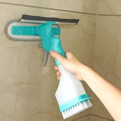 Best LBSS 4 i 1 fönsterputssats med dubbelsidig svampskur/skrapa/spray/borste för badrumsglas Color Box