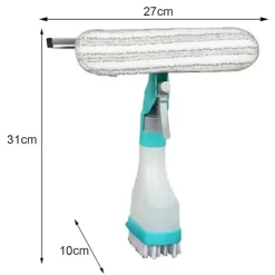 Best LBSS 4 i 1 fönsterputssats med dubbelsidig svampskur/skrapa/spray/borste för badrumsglas Color Box