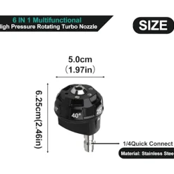 New OCEAN 6 i 1 Högtrycks Roterande Turbo Munstycksadapter Multifunktionell Vattenpelare Skumpistol & Högtryckstvätt Pistol Adapter - Snabbkoppling Mässingsplugg | Fyndiq