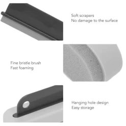 Hot 2 i 1 Multifunktionell Grå Glasskrapa Rengöringsborste