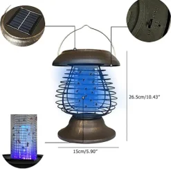Sale 2 i 1 Solcellsmyggdödare Lampa Bug Fly Trap Trap Camping Lykta Bärbar USB Anti Mygg Moth Fly UV-ljus