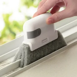 Outlet 2 i 1 Spårrengöringsverktyg, Skjutdörr Spårrengöringsborste, Fönsterram Spårrengörare (Grå)