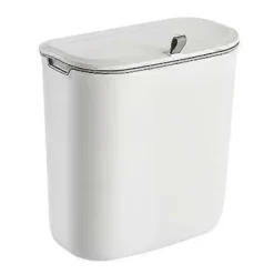 Online 9 liters hängande soptunna med lock, köksskåpsdörr under diskbänk plast soptunna kompostbehållare väggmonterad skjutbar öppning, under köksbänken