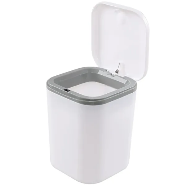 Outlet 2 liters miniskrivbordspapperskorg, små skrivbordspapperskorgar i plast, vit