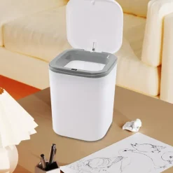 Outlet 2 liters miniskrivbordspapperskorg, små skrivbordspapperskorgar i plast, vit