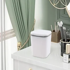 Outlet 2 liters miniskrivbordspapperskorg, små skrivbordspapperskorgar i plast, vit