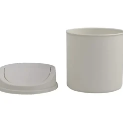 2 liters plast skrivbordssvänglock damm för avfall (vit)