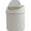 Hot 2 Liters Plast Soptunna med Svängbart Lock för Skrivbord (vit)
