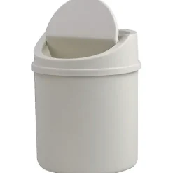 Hot 2 Liters Plast Soptunna med Svängbart Lock för Skrivbord (vit)