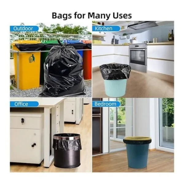 Hot 20 liters sopsäckar med extra stark svart dragsko för källsortering 50 x 60 cm 100 säckar