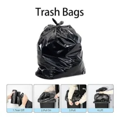 Hot 20 liters sopsäckar med extra stark svart dragsko för källsortering 50 x 60 cm 100 säckar